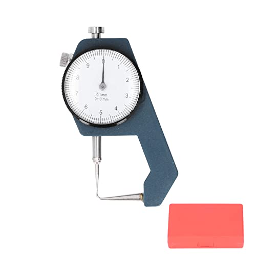 Respicefinem Dial Thickness With Curved Tip Head For Measuring Thickness Of Various Sheets From 0 To 10mm Range With 01mm Resolution Round Measuring Tool Made Of Aluminum Alloy