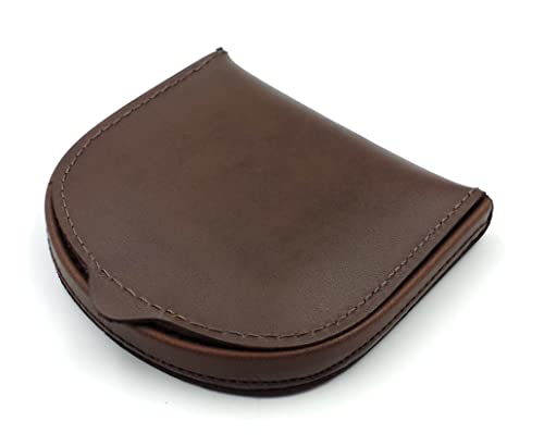 franartPiel - Taconera, monedero de tacón clásico hecho a mano en Piel Ubrique - Pequeña cartera de cuero auténtico para llevar tus monedas (Marrón)