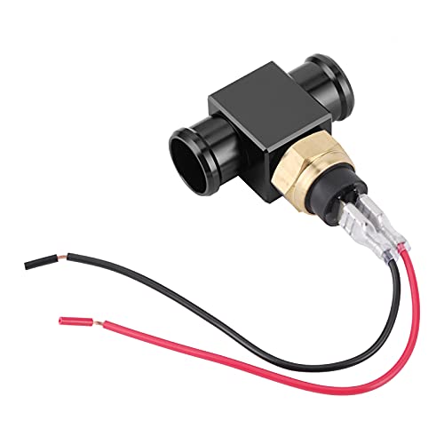 Sensor de Temperatura del Ventilador del Refrigerante del Radiador del Interruptor de Temperatura del Agua del Termostato para Motocicleta ATV Vehículo Todoterreno (Negro)