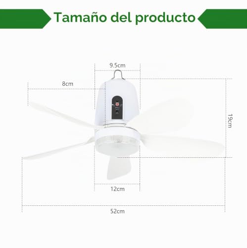 Ventilador de techo solar sin cables para refrescar terrazas y campings 5