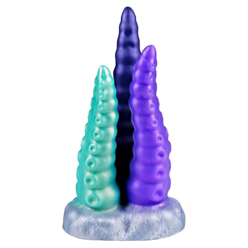 Veyjuns Tentakel Analdildos Dreifach Dildo Monster Masturbator - Dreiköpfiger Kraken Analdildo Buttplug Analplug für Männer Frauen - Geeignet für Spielzeuge für Männer und Frauen Analplug mit Saugnapf