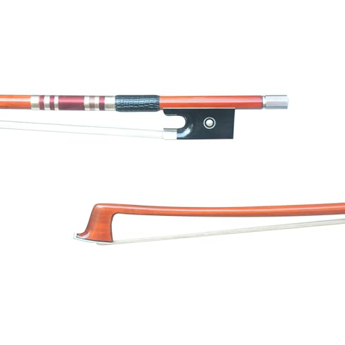 Yitamusic Fine Pernambuco Wood, Silver Mounted professional 4/4 Size violin bow Round shape 60-62G