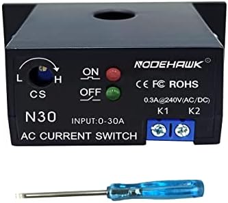 Current Sensing Relay AC Current Sensing Switch 0-30A Normally Closed Current Sensor Monitoring Relay (N30)