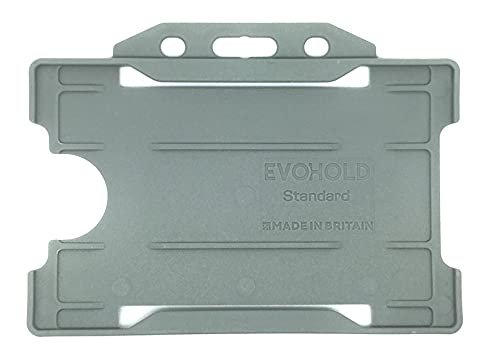 Identity-Plus: Grey Rigid Open Faced Landscape ID Card Badge Pass Holder (5)