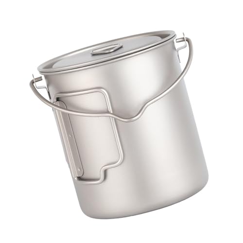 Oxxggkao Large Capacity Portables Backpacking Cookware Folding Handle Dinner Hanging Pots for Outdoor Activity