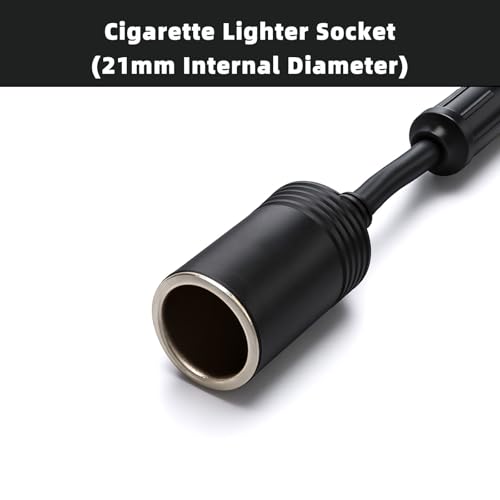 Image of Cliff Top Hella DIN Cigarette Lighter Adapter 12V /24V Motorcycle Cable | 4.5 cm semi-rigid cable, DIN /Hella /Powerlet plug to 12V /24V cigarette lighter socket, motorcycle power converter, GPS /DC gear