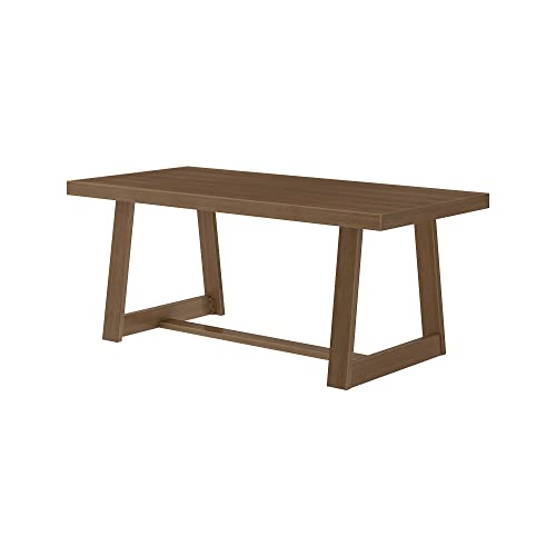 Plank+Beam 72" Farmhouse Dining Table, Solid Wood Kitchen Table, Large Wooden Rectangular Dinner Table For Dining Room, Home Office, Living Room Furniture, Easy Assembly, Pecan Wirebrush #TOP2