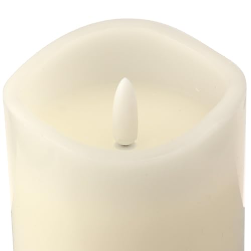 Image of Stonebriar 3 Count Ivory Real Wax 3x3 Flameless LED Pillar Candles with Remote and Timer