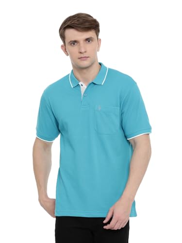 Image of Classic Polo Mens Cotton Blend Solid Half Sleeve Regular Fit Polo Neck T-Shirt