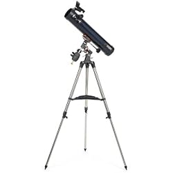 Celestron 31035 AstroMaster 76EQ Newtonian Reflector Telescope - includes Two Eyepieces, Height-adjustable Tripod and Deluxe Accessory Tray, Dark Blue