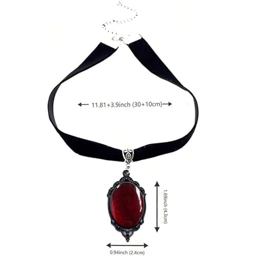 Vampire Necklace for Women Gothic Necklace for women Halloween Vampire Accessories Black Velvet Choker Vintage gothic Victorian Choker Halloween Jewelry Gifts Accessories 5