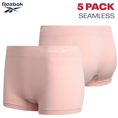 Image of Reebok Womens Boyshorts - 5 Pack Performance Seamless Underwear, 3 inch Inseam