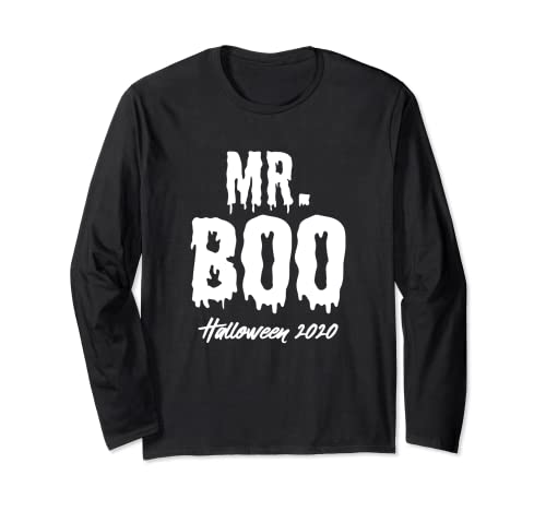 Disfraz de fantasma de Mr Boo para hombre divertido Halloween Manga Larga