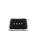 Smeg Kettle & Toaster Set KLF03BLUK 1.7Ltr 3kw Stainless Steel Kettle and TSF01BLUK 2 Slice Toaster Set in Black