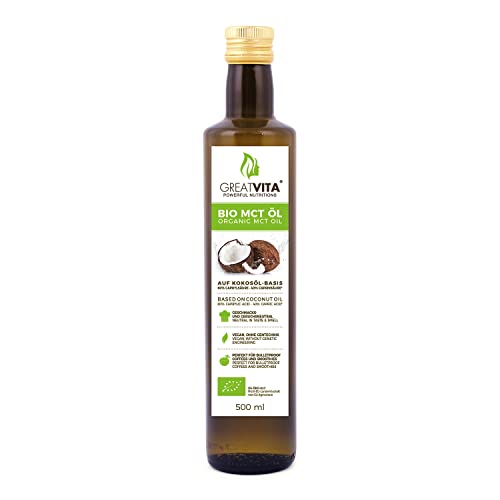GreatVita Bio MCT Öl auf Kokosölbasis, 500 ml C8 & C10 Fettsäuren, 60% Caprylsäure und 40% Caprinsäure Cover