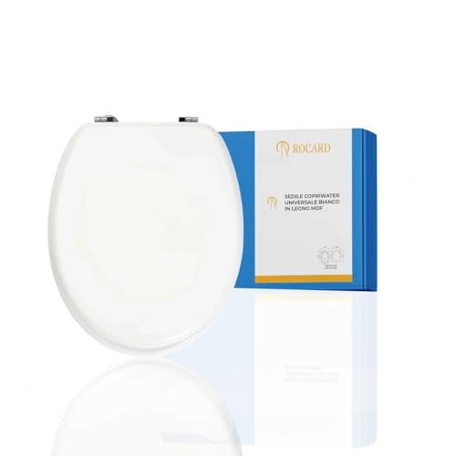 Rocard® | Sedile Copri Water | Copriwater universali | Sedile WC Universale | Tavoletta WC | Tavoletta Copriwater Bianco in Legno MDF | Copri WC in legno MDF.