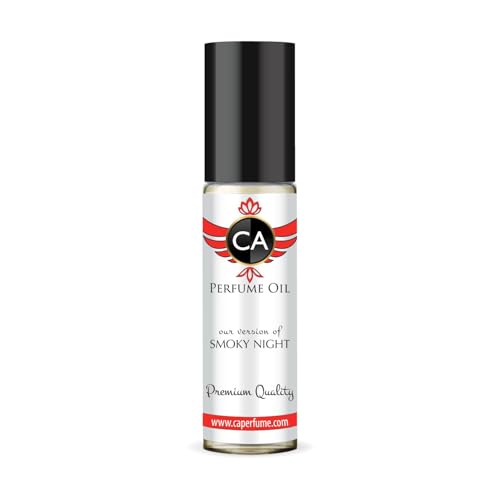 CA Perfume Originals Smoky Night Unisex Fragrance Oil Amber Woody Scent Long Lasting Perfumes for Women &amp; Men Travel Size TSA Ready Mini Parfum Body Oil Roll-on 0.33 Fl Oz 10ml