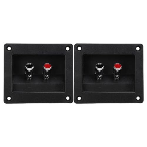 1 Pair Speaker Box Terminal, Speaker Box Terminal Subwoofer Box Terminal Cup Spring Loaded Jacks Double Binding Post Speaker Terminal Plates for Car RV Boat