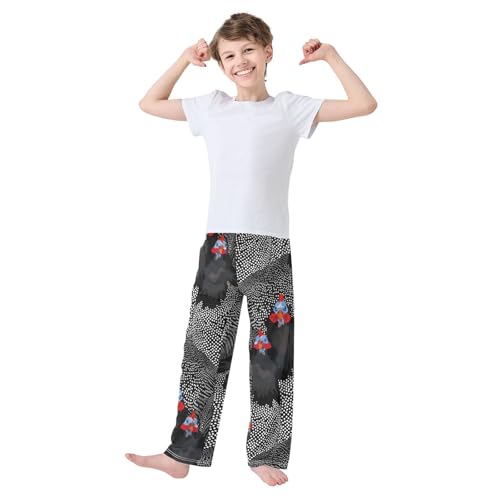 Boys' Pants Rooster Hen Dot Long Bottoms Jogger Pants Elastic Waist Trousers with Pockets S-XL2