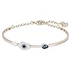 SWAROVSKI Women's Symbolic Evil Eye Bangle Bracelet, Blue Crystal, Mixed Metal Finish, Medium
