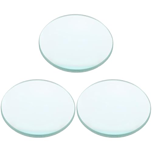 Image of 3pcs 31mm Diameter Double Convex Lens, Glass Optically Polished Concave Mirror Round Edges Double Optical Lens for Physics Experiment, Kaleidoscope,Telescope
