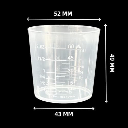 20 vasos plásticos medidores 60 ml transparentes miniatura 4