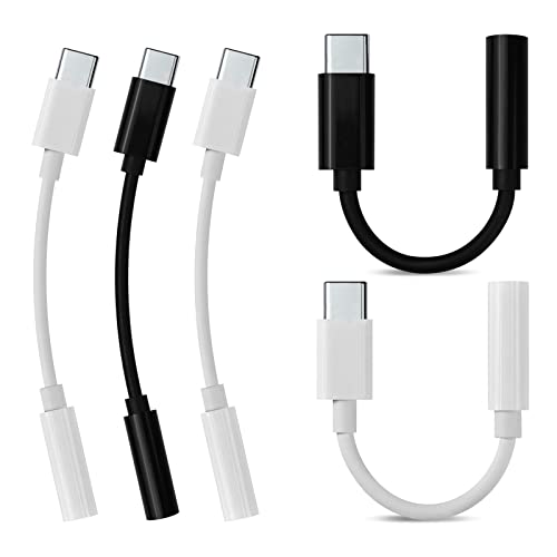 5 Piezas Adaptador de USB C a Jack de 3,5 mm, Adaptador de Audio Auxiliar de Tipo C a Jack de 3,5 mm, Conector USB C a Jack Compatible con Samsung, Xiaomi, Huawei, Honor, OPPO, Oneplus Cover