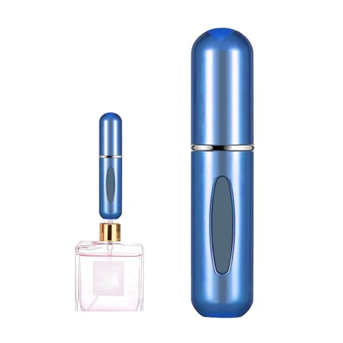 Image of Portable Mini Perfume Atomizer Bottle, 5ml /0.17oz Refillable Spray, Scent Pump Case, Travel Atomizer (Glossy Blue)