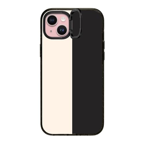 Coque iPhone 15 Plus CASETiFY noire et blanche avec anneau de support MagSafe