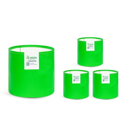 Image of HDPE Grow Bags for Plants 12X18 Inch (Pack of 4) | 260 GSM Heavy Duty UV-Protected Round Green Colour Plant Bags for Terrace and Vegetable Gardening | Strong & Reusable|