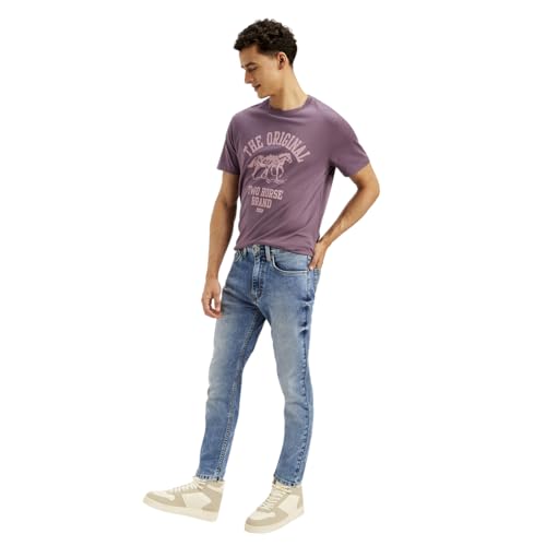 Image of Levi's Men's Blue Regular Fit Mid Rise Jeans