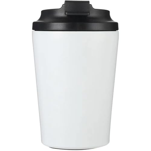 Image of Stvin 380ml Insulated Coffee Mug Travel, Stainless Steel Tumbler with Leak-Proof Lid, Reusable Thermal Cup for Hot & Cold Drinks, Car, Office, Camping & More (3rd White)