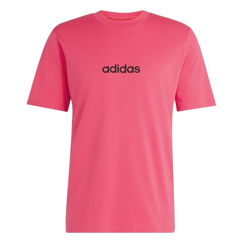 adidas Herren Essentials Linear Single Jersey Shirt, Power pink/Black, S – Ansicht 1