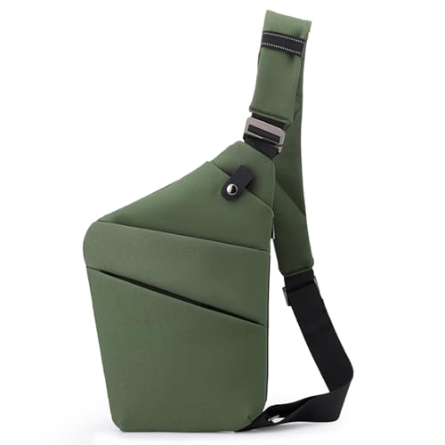 Image of Anti Theft Crossbody Bags for Women, Shoulder Bag Anti-theft Design for Travel, Sport (Army Green - Right Shoulder)