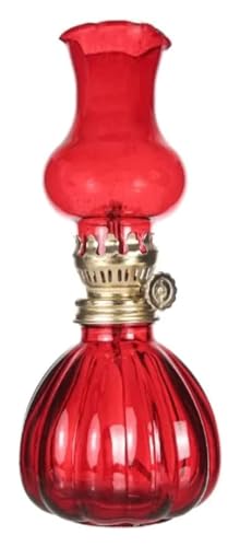 Oil Lamps Chamber Oil Lamp High Transmittance Glass Kerosene Lamp Pumpkin Clear Paraffin Lamp Hurricane Kerosene Lantern 7.5 Inches Retro Retro ( Color : Red )