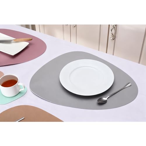 Set de table en cuir imperméable anti-tache et antidérapant style goutte d'eau - 3