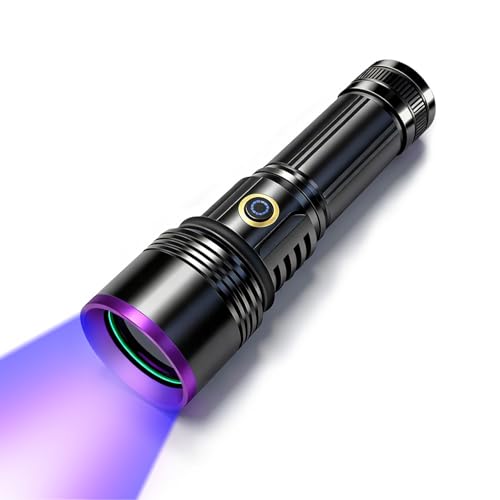 30W UV Taschenlampe 365nm, USB Schwarzlicht Aufladbar Taschenlampe UV Lampe, Haustier Urin Detektor, für Harzhärtung, Mineralien, Unechte Banknoten,...