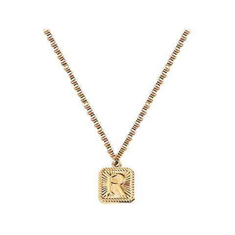LLIYSOUN Gold Initial Necklaces for Women Initial Jewelry for Women 14K Gold Plated Letter Layered Personalized Luminous Letters Jewelry for Women Valentines Day Gifts R Cover
