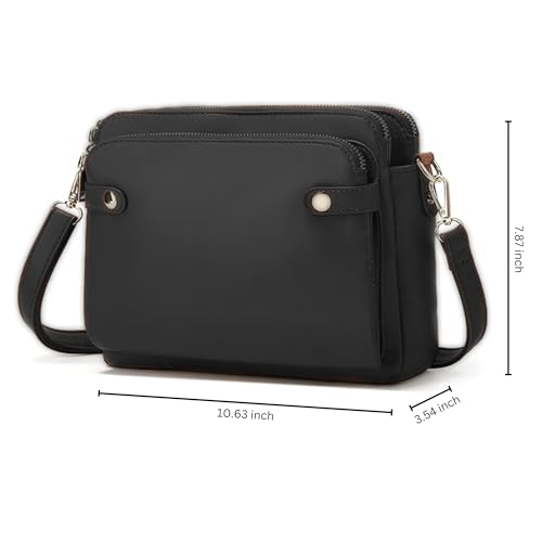 Women's PU Leather Three-Layer Crossbody Shoulder Bag - Stylish, Durable, Multi-Compartment Handbag for Everyday Use2