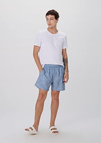 Shorts Praia Estampado Masculino Azul Médio P