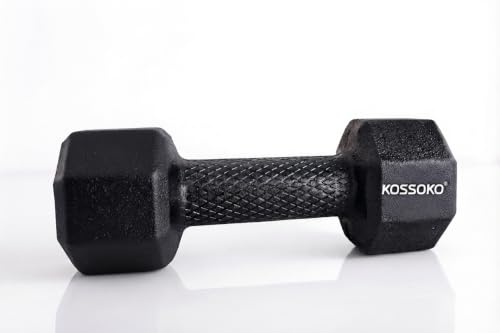Image of 1 KG Hex Dumbbells Set of 2, PVC Coated Dumbbells for Home Gym Workout, Strength Training, Fitness, Exercise, Weight Lifting & Full Body Training Black