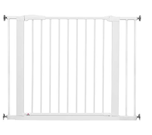 BabyDan Swing Shut, Pressure Fit Stair Gate, Covers openings between 77.3-103.6 cm/30.5-40.7 inches, Baby Gate/Safety Gate, White, Made in Denmark - (Pet Gate/Dog gate)