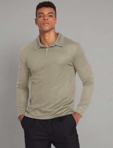Image of Deyeek Men's Polo Shirts Long Sleeve Golf Polo Shirts for Men Quick Dry UPF 50+ Sun Protection Polos Casual Collared Shirts