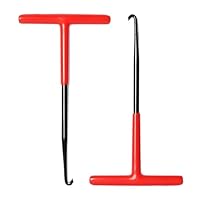 ZXNJA 2 Stück Motorrad Werkzeug,Federhaken,Auspuff Federhaken,Federspanner,Motorrad Federzieher,T Haken Federzieher,Bremse Federhaken,Metall Federzug Haken,für Roller Fahrrad Moped(15.6 * 8.5cm)