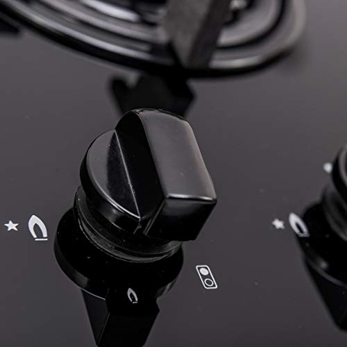 SIA GHG301BL 30cm Black 2 Burner Gas on Glass Domino Hob & Cast Iron Stands