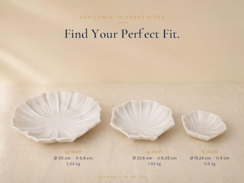 Image of Marble Urli Bowl for Home Decor | Handcrafted Floating Bowl, Decorative Centerpiece for Living Room Table, Luxury Stone Urli Dish, Pooja Decor & Festive Gift Item (Lotus /12 Inch)