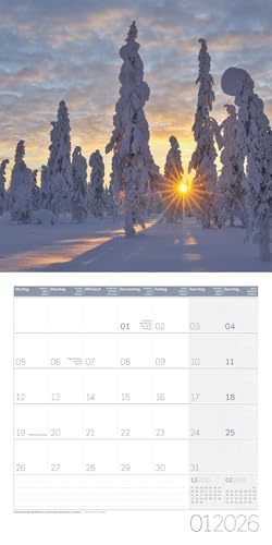 Magie des Lichts Broschürenkalender 2026 - 30x30 - Art12 | Geschmackvoller Landschaftskalender im schlanken Hochformat (aufgeklappt 30x60 cm) | Notiz