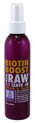 Real Raw Leave-In Biotin Boost 7-In-1 Thick & Full 6 Ounce (177ml) (Pack of 2) (00635) image 3