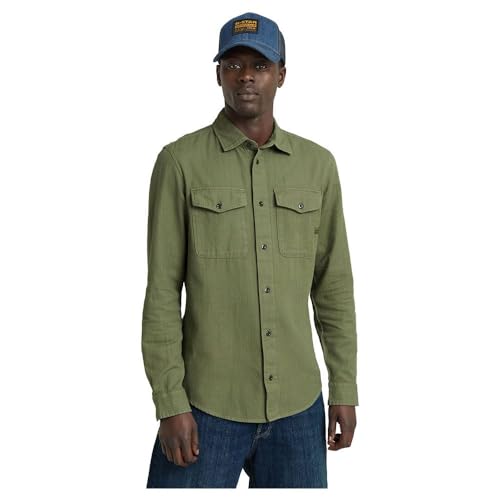 G-STAR RAW Herren Marine Slim Hemd, Grün (sage gd D24963-D454-B811), S – Ansicht 1