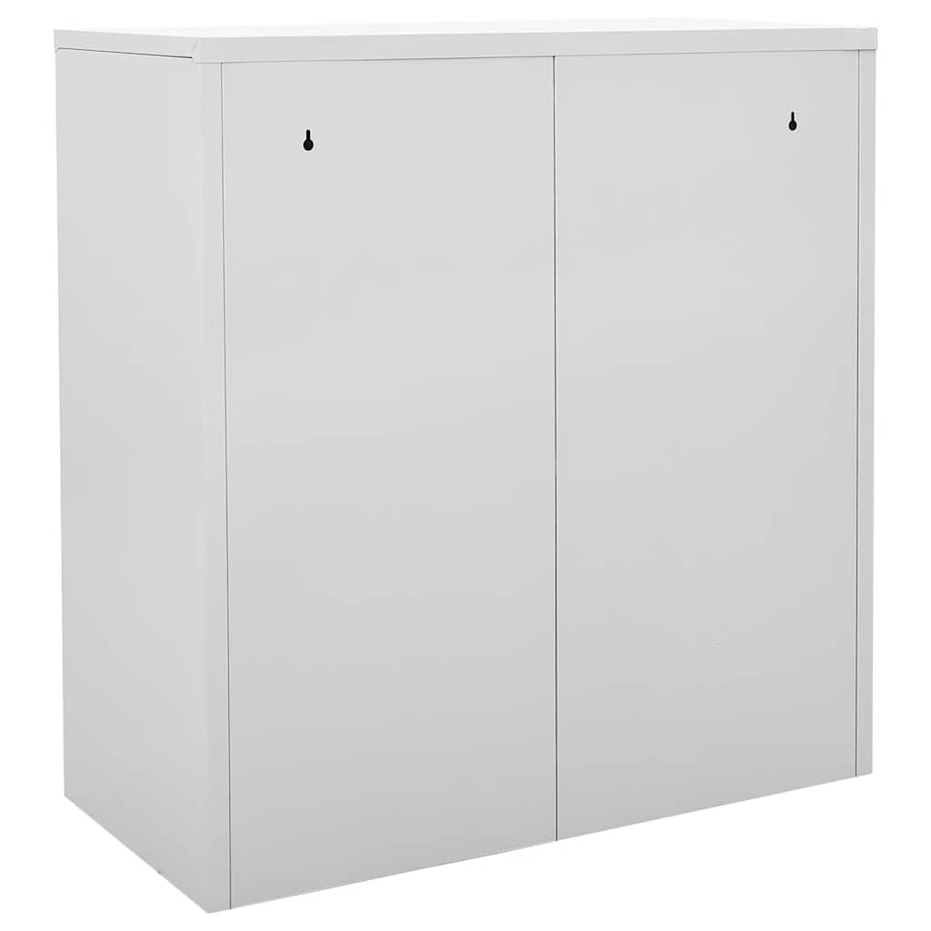 Set di 5 armadietti in acciaio con 9 scomparti e serrature, 90 x 45 x 92,5 cm, per ufficio, scuola e archivio, grigio chiaro e blu